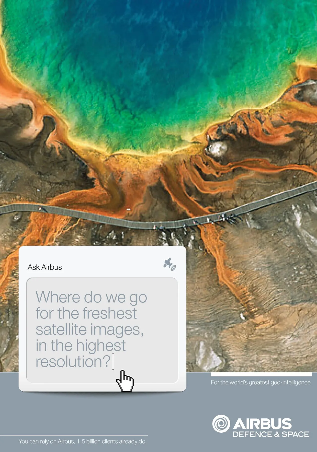 Satellite image with the question ‘Where do we go for the freshest satellite images, in the highest resolution?’