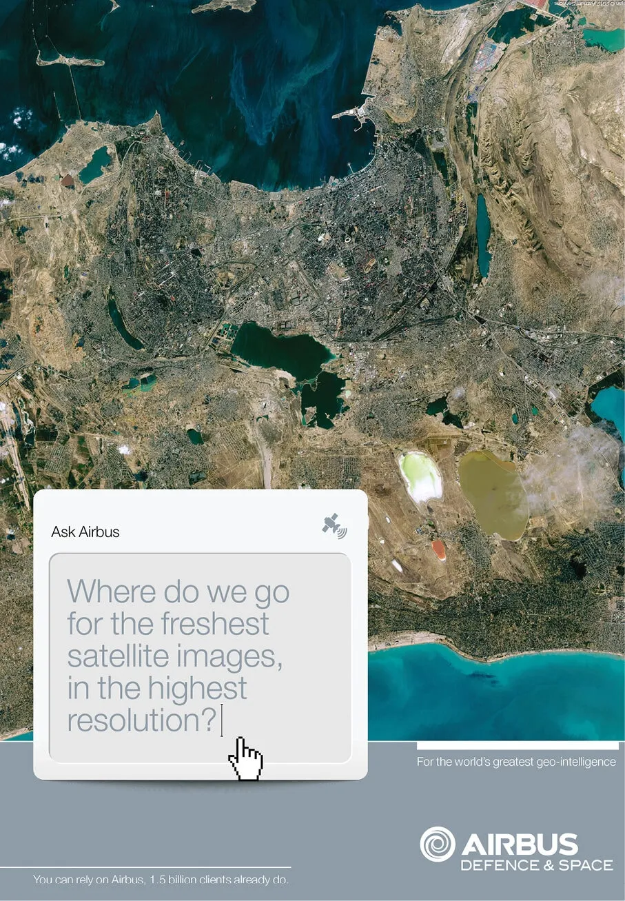 Airbus satellite-imagery campaign advert