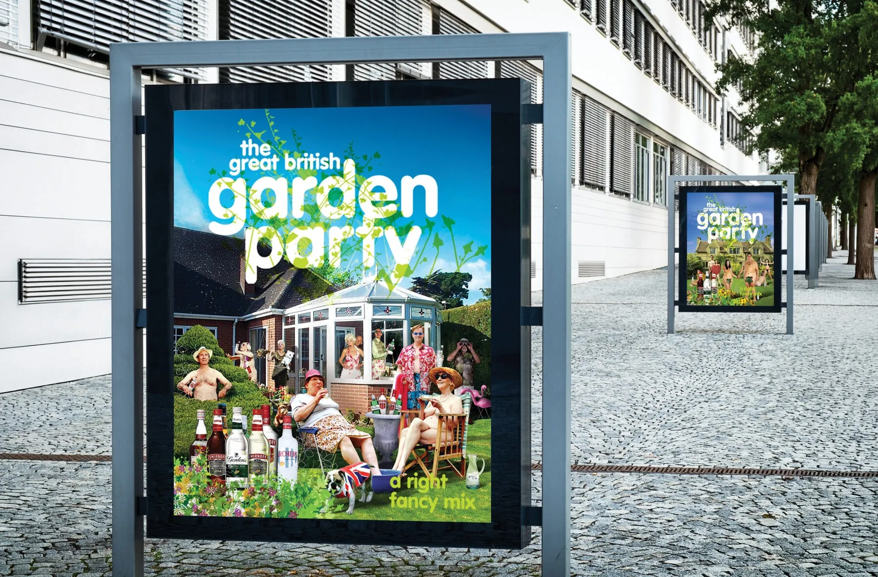 The campaign poster displayed on a city-street billboard