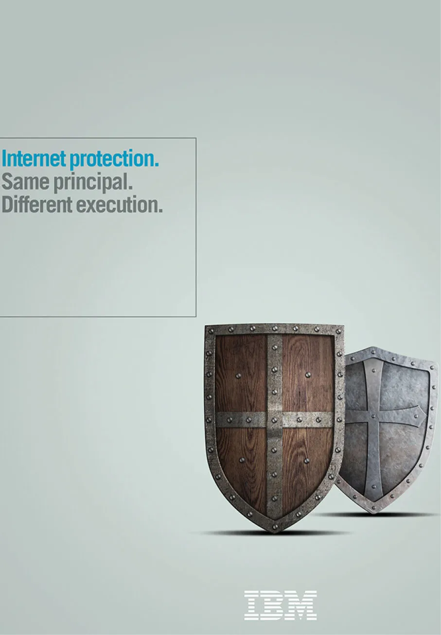 ‘Internet protection’ advert featuring medieval shields