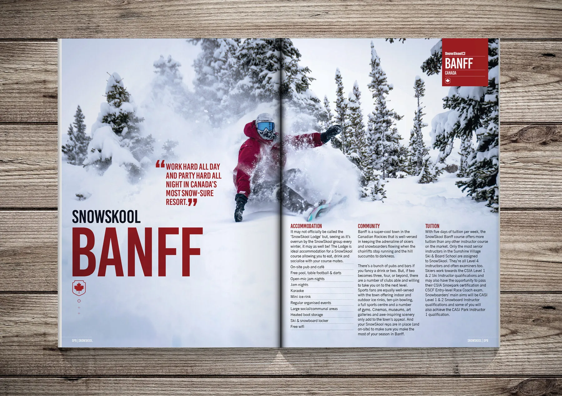 SnowSkool ‘Banff’ brochure spread