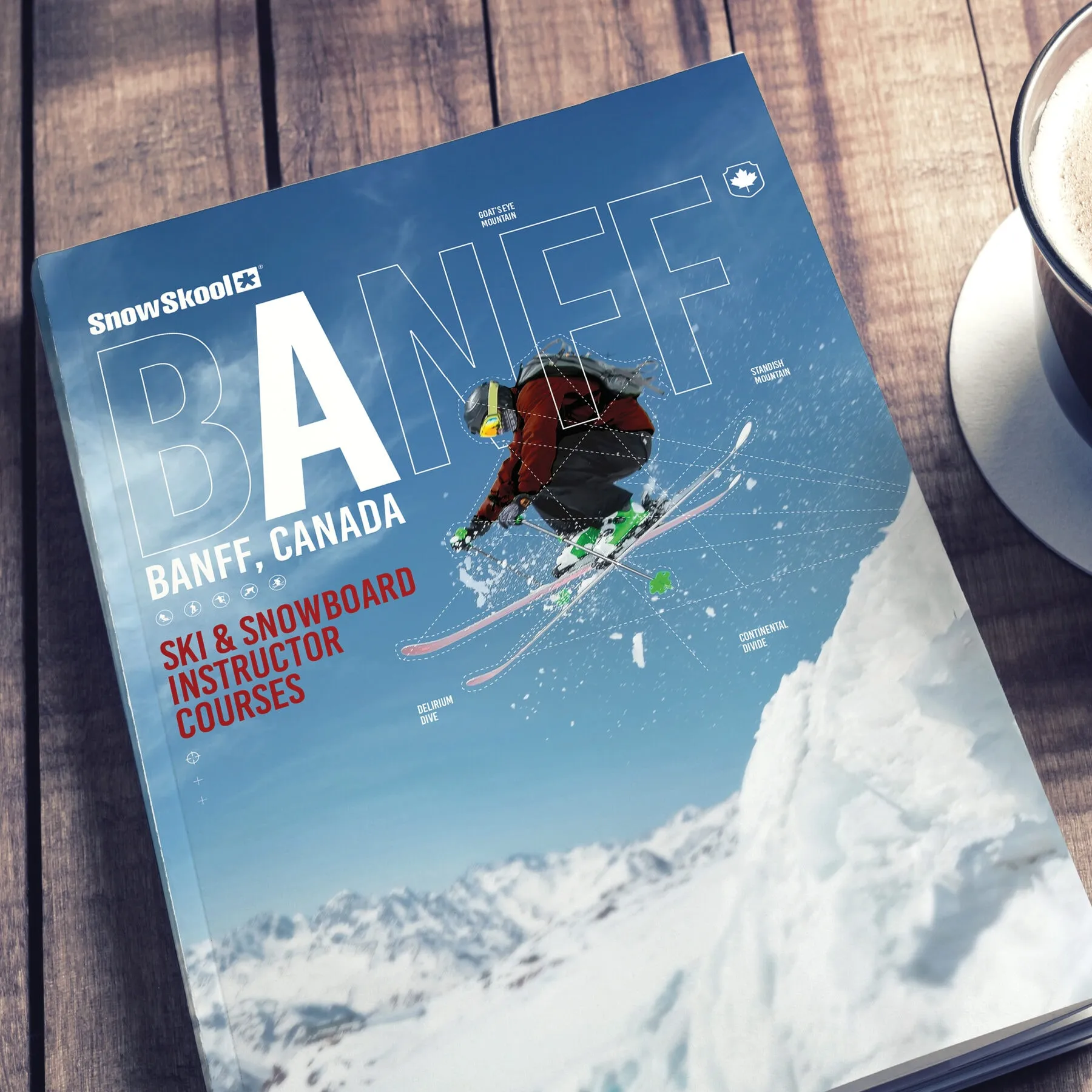 SnowSkool ‘Banff, Canada’ campaign on a tablet