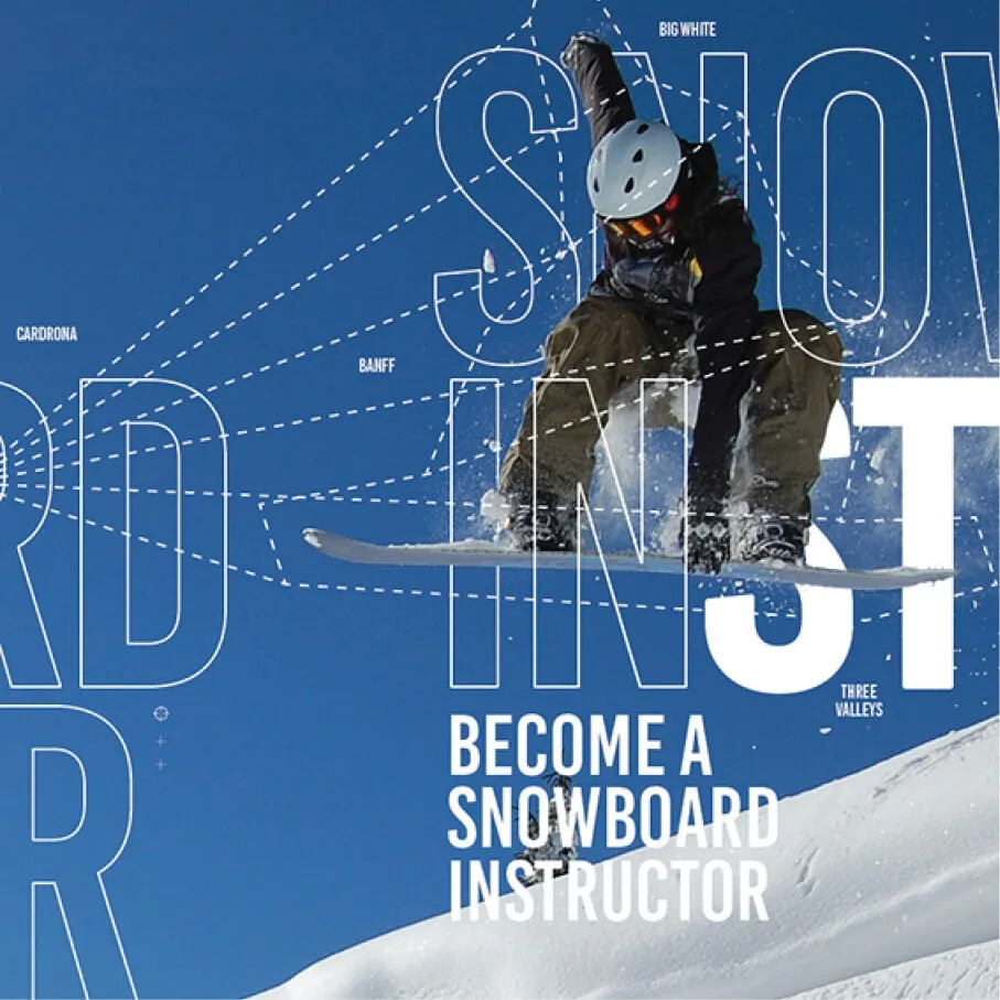 ‘Become a snowboard instructor’ SnowSkool poster
